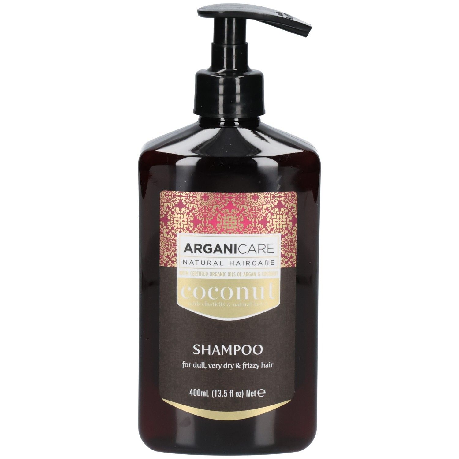 Flacon pompe de shampooing Arganicare à la noix de coco.