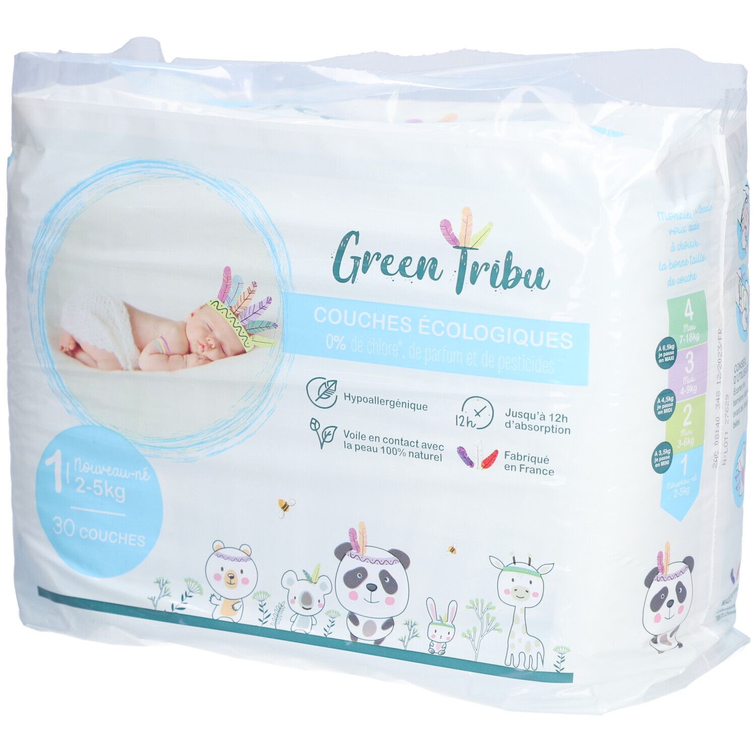 Green Tribu Ecologische luiers 1 pasgeborenen 2 - 5 kg