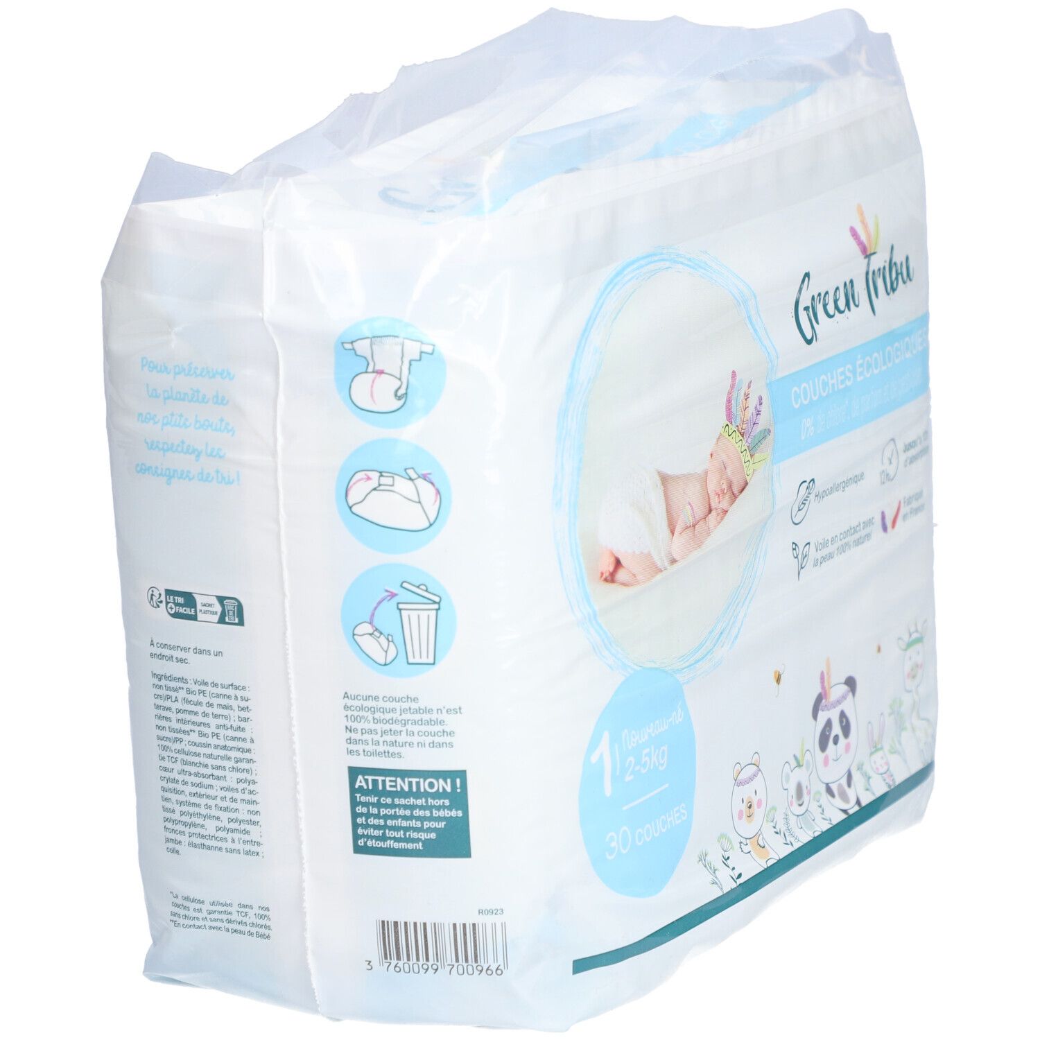 Green Tribu Ecologische luiers 1 pasgeborenen 2 - 5 kg