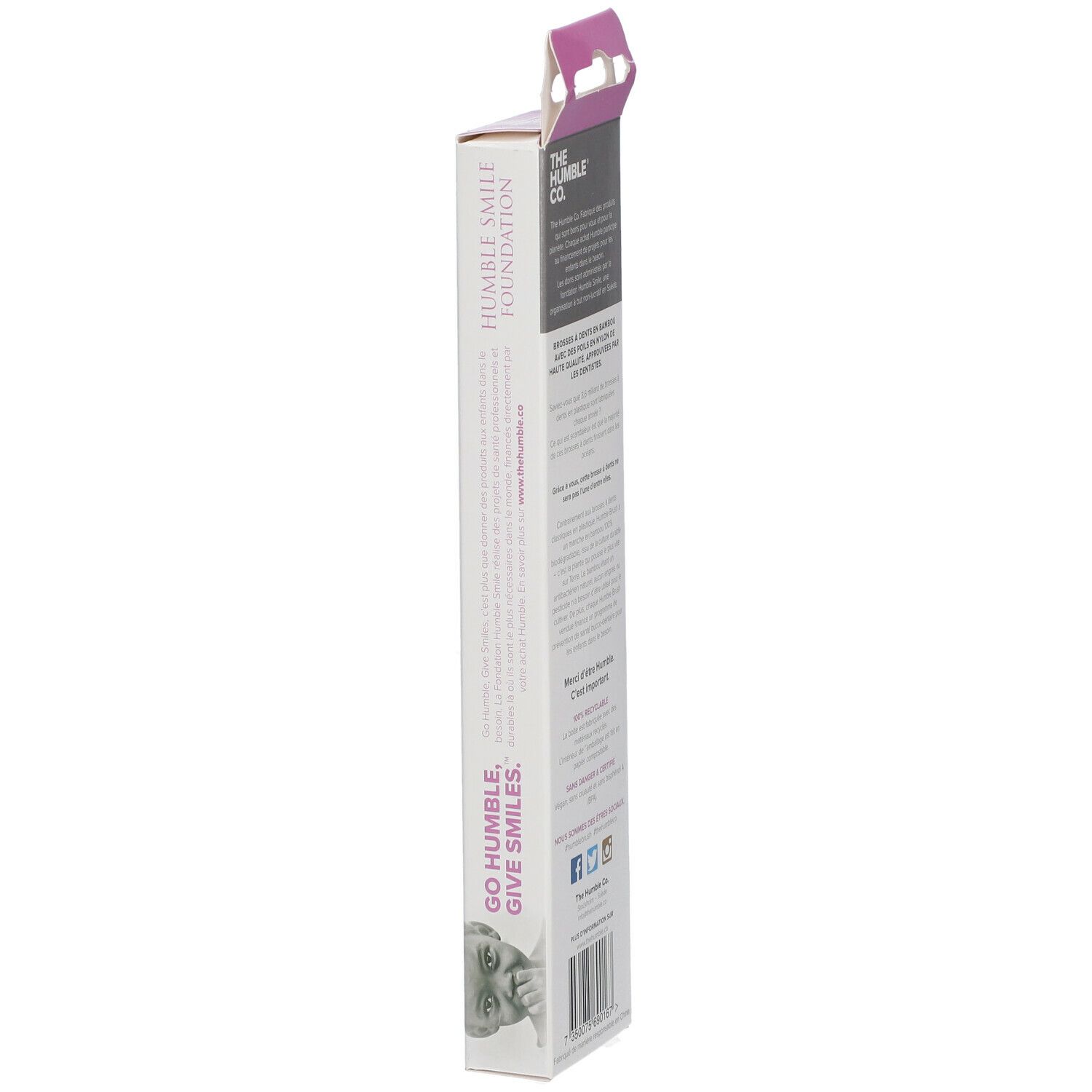 The Humble Co. Humble Brush® Brosse à dents en Bambou Adulte Soft Rose 3 Têtes