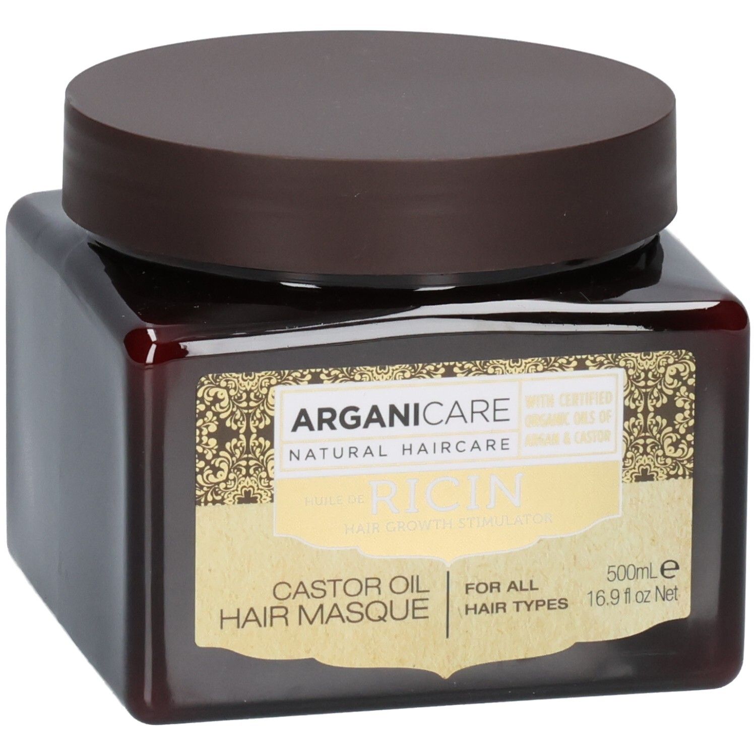 Arganicare Masque Capillaire à l'Huile de Ricin, 500ml.