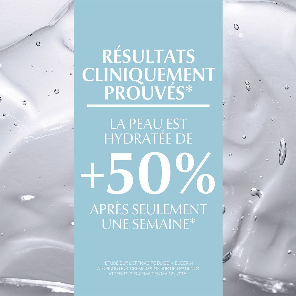 Texte : Résultats cliniquement prouvés. La peau est hydratée de +50% après seulement une semaine.