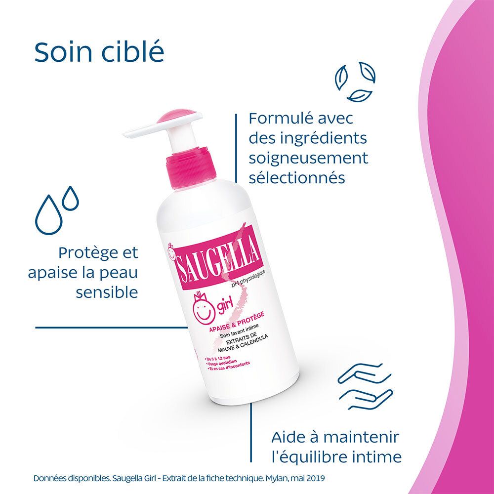 SAUGELLA GIRL - Soin lavant  pour usage intime.  - fl 200 ml
