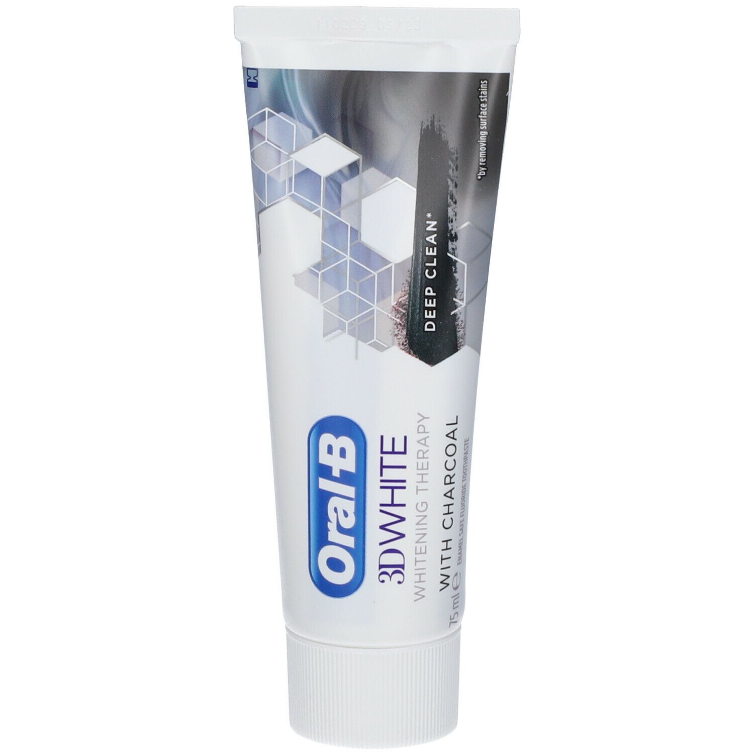 ORAL-B 3D WHITE ADVANCED LUXE AVEC CHARBON - Dentifrice fluoré, goût menthe fraîche poivré