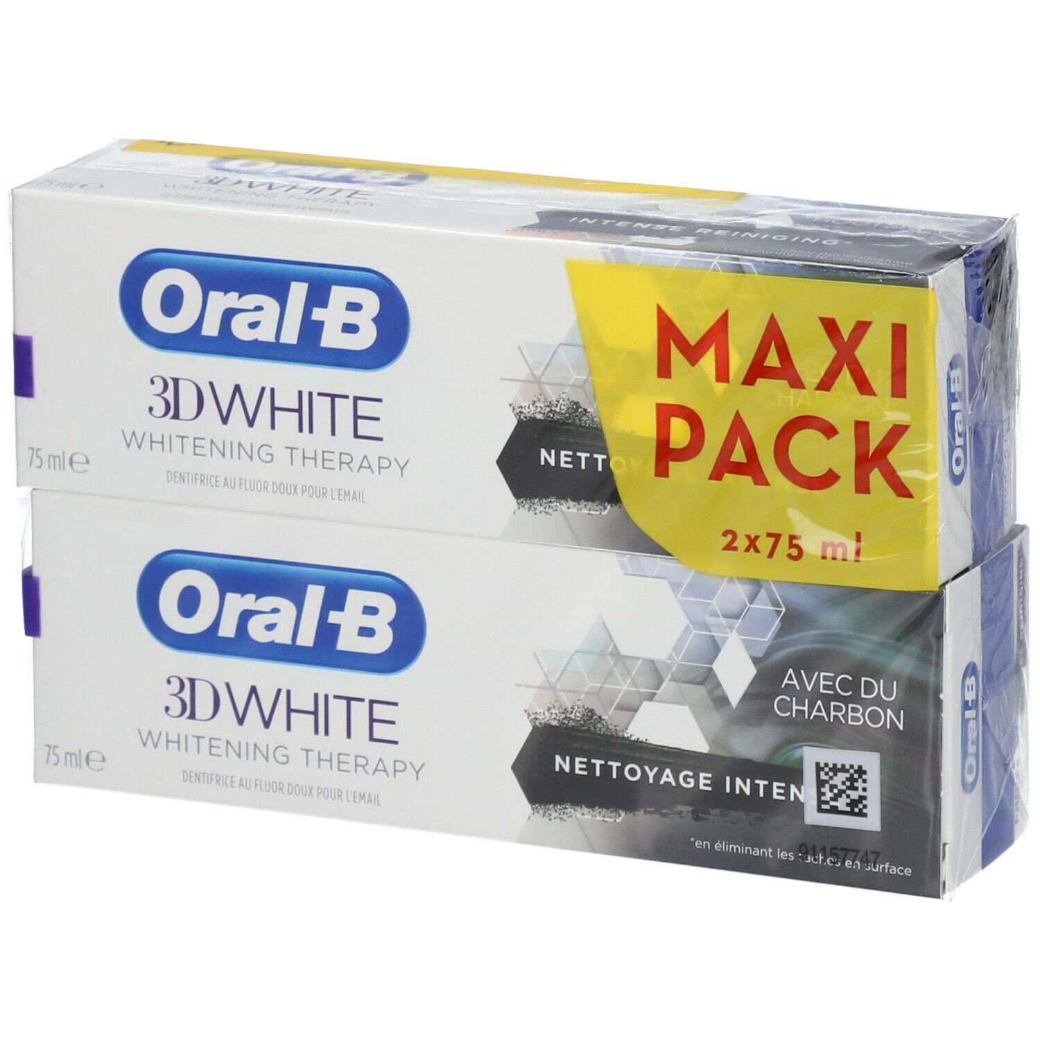 Oral-B 3D White Whitening Therapy Nettoyage Intense avec Charbon Dentifrice