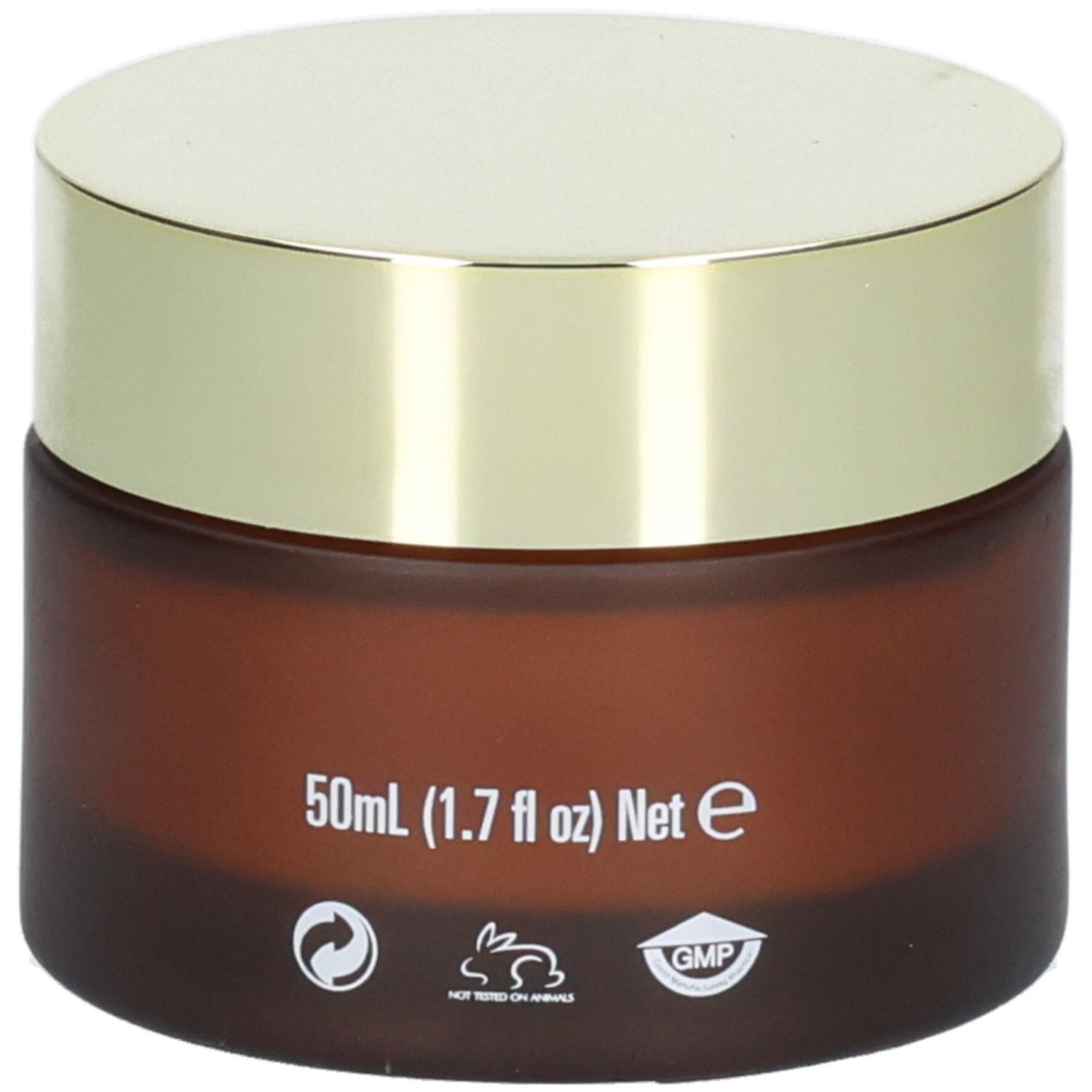 Crème visage Arganicare Anti-Aging : 50ml, sceaux "Non testé sur les animaux" et GMP.