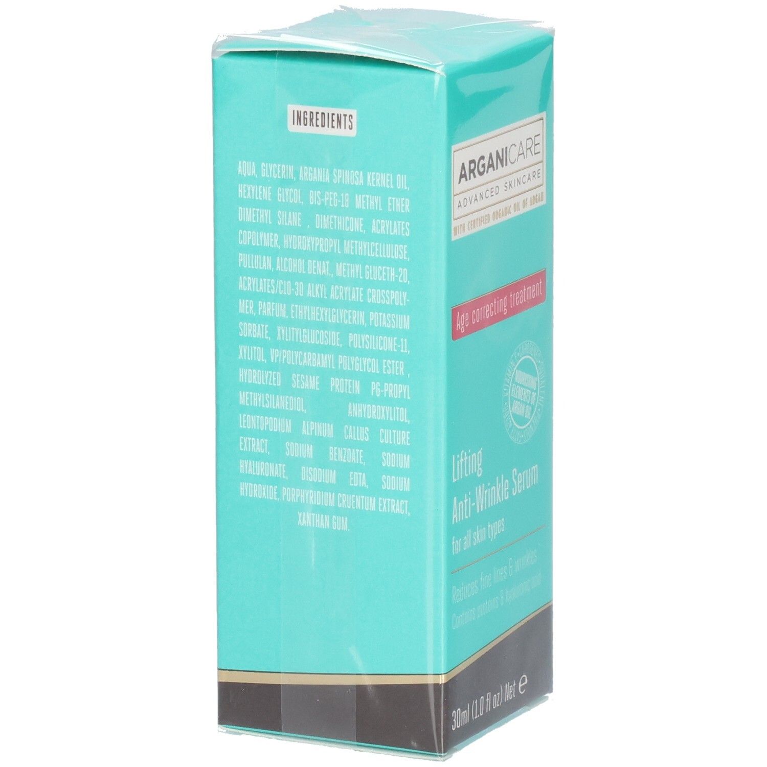 Sérum Arganicare Lifting Anti-Rides en emballage de 30ml.