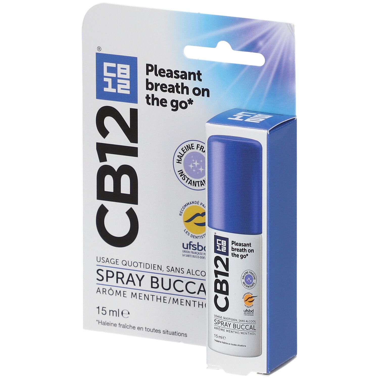 CB12 - Spray - Spray pour une haleine fraîche - Sans alcool – Arôme menthe – Combat la Mauvaise Haleine - 15 ml