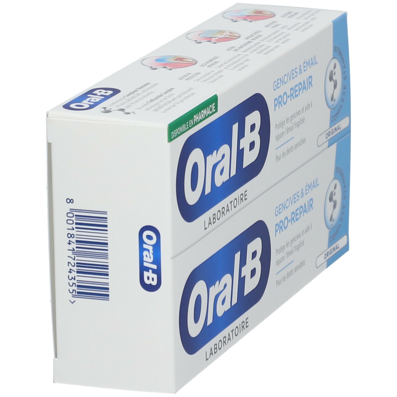 ORAL-B GENCIVES & EMAIL PRO-REPAIR ORIGINAL - Dentifrice fluoré.  - tube 75 ml x 2
