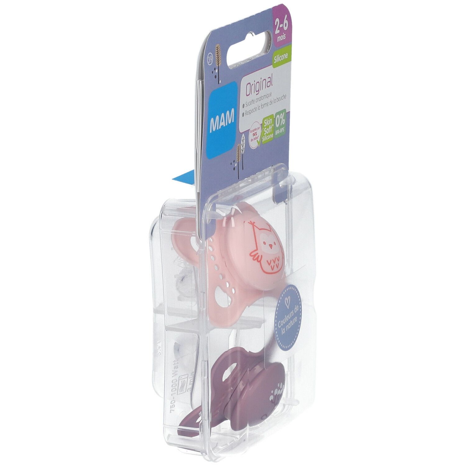 MAM ORIGINAL SUCETTE NATURE 2 - 6 MOIS - Sucette anatomique, téterelle silicone, décorée,
