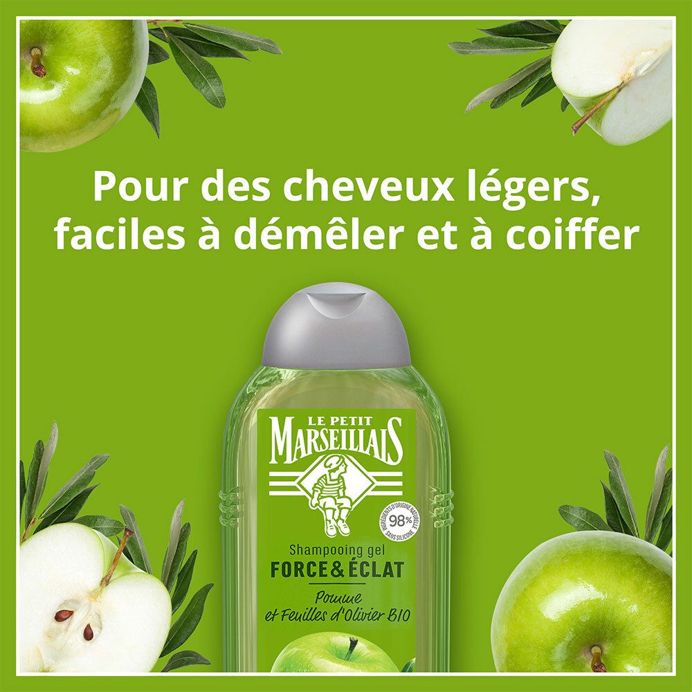 Le Petit Marseillais Kracht & Uitstralende Shampoo - Biologische Groene Appel en Olijfblad