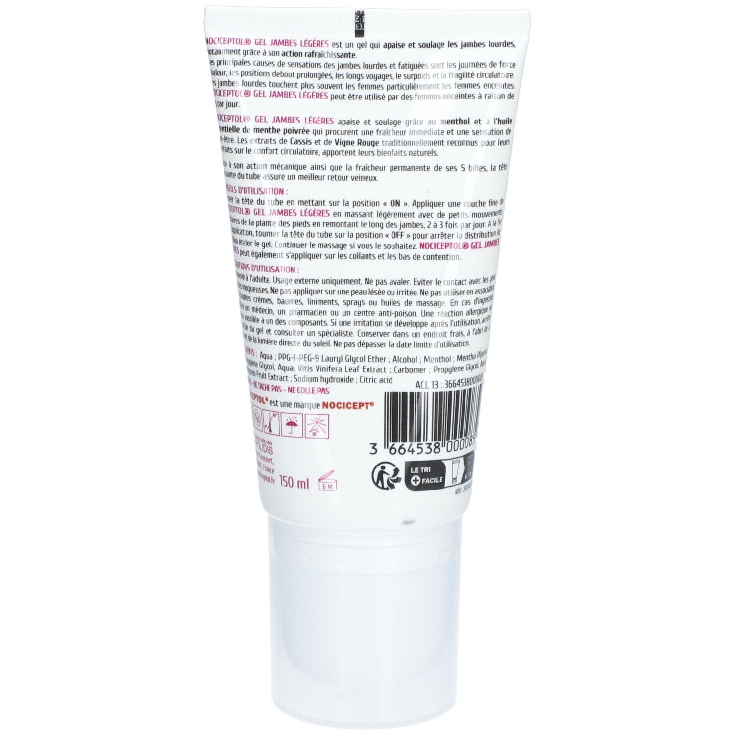 Nociceptol Gel voor lichte benen met ijskoud effect