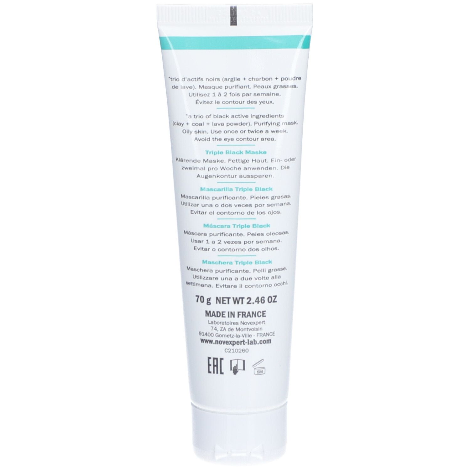 Novexpert Trio-Zink Masker Drievoudig Zwart