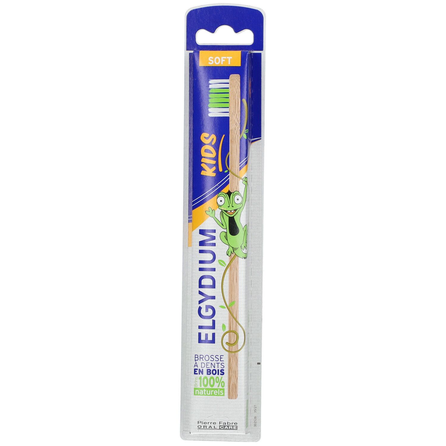 ELGYDIUM Kids Brosse à dents Éco-responsable en bois Souple