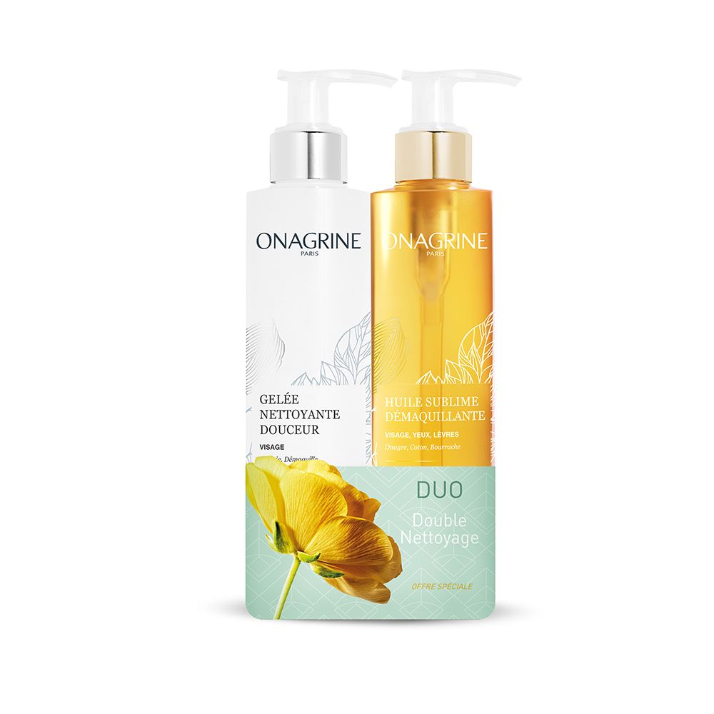 Onagrine Huile Sublime Démaquillante + Gelée Nettoyante Douceur
