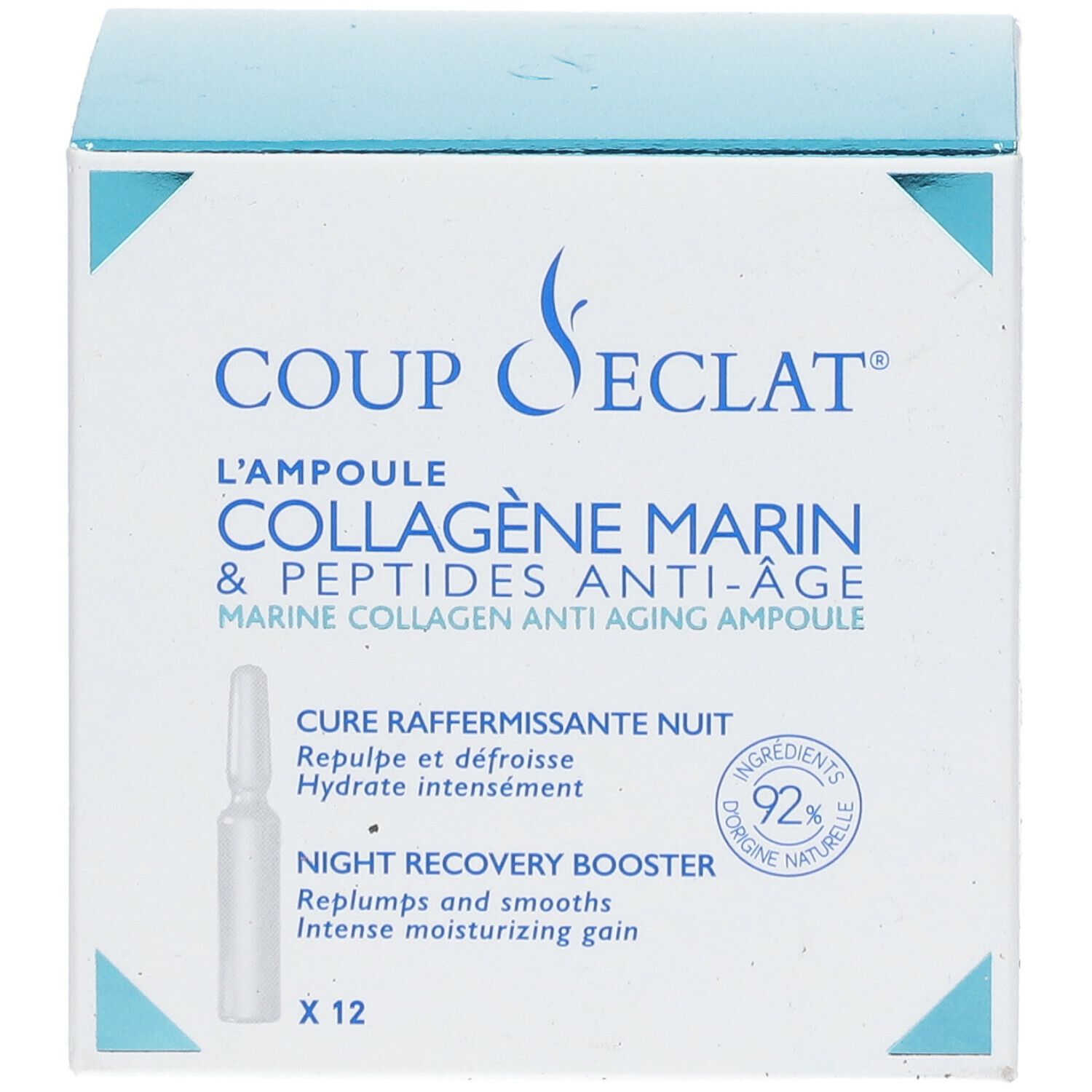 COUP D'ECLAT L'AMPOULE CURE RAFFERMISSANTE NUIT - Ampoule au collagen marin et peptides.