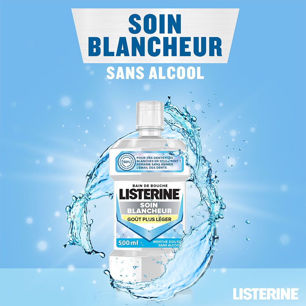 LISTERINE Bain de Bouche Soin Blancheur Goût Plus Léger