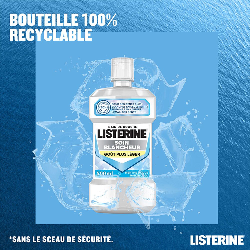 LISTERINE Bain de Bouche Soin Blancheur Goût Plus Léger