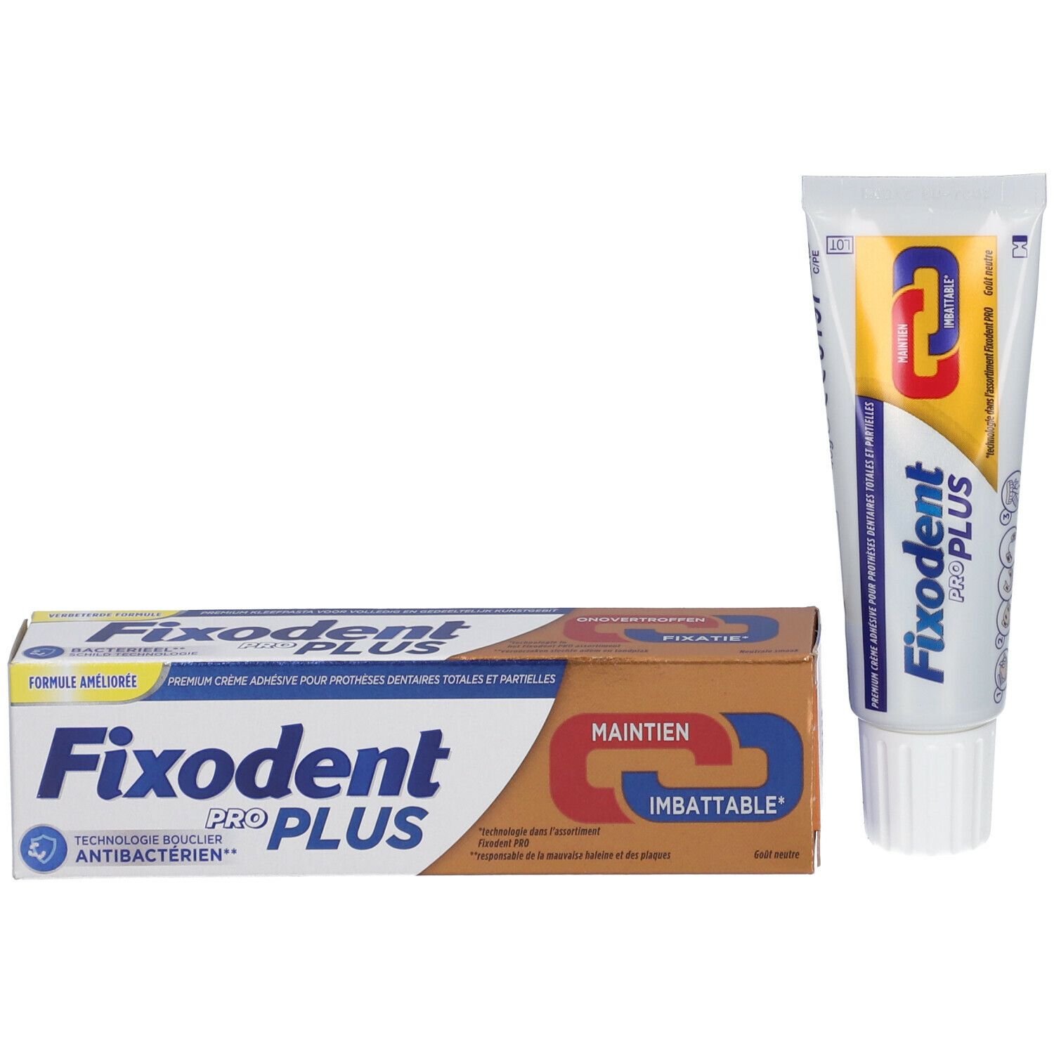 Fixodent Pro Plus Maintien Imbattable - Crème Adhésive Pour Prothèses Dentaires