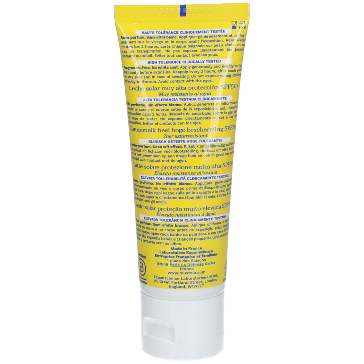 MUSTELA SOLAIRE LAIT SPF50+ 40ML