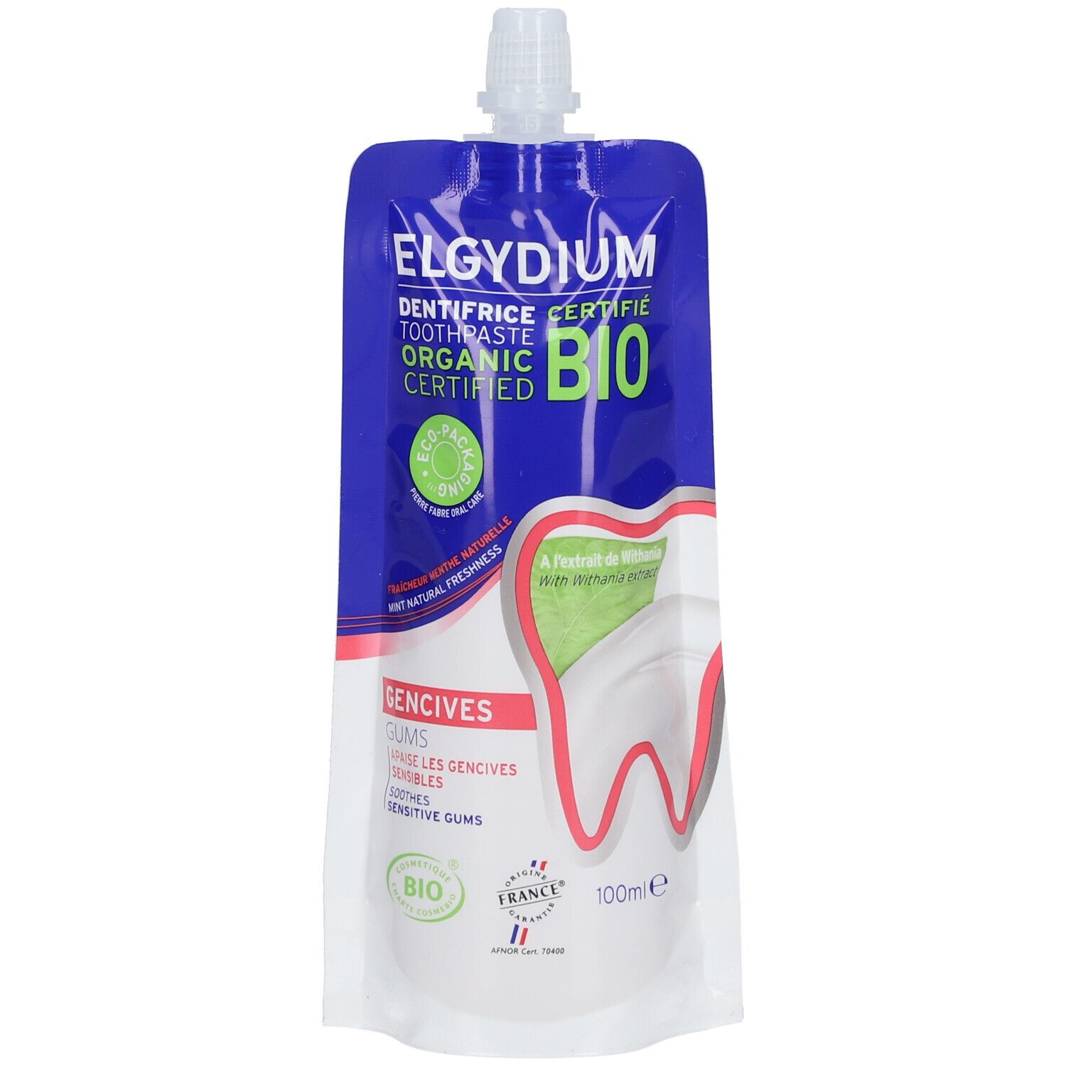 ELGYDIUM DENTIFRICE BIO GENCIVES - Dentifrice bio à base d'extrait de withania somnifera.
