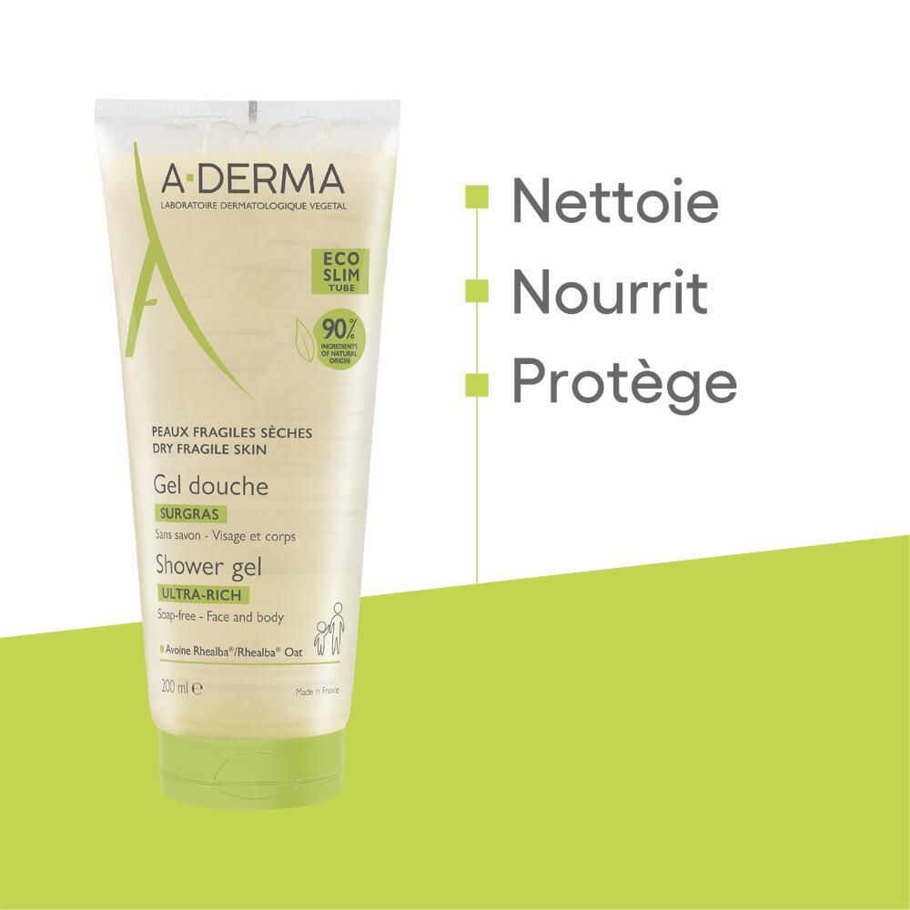 A-DERMA GEL DCH SURGRAS 200ML.