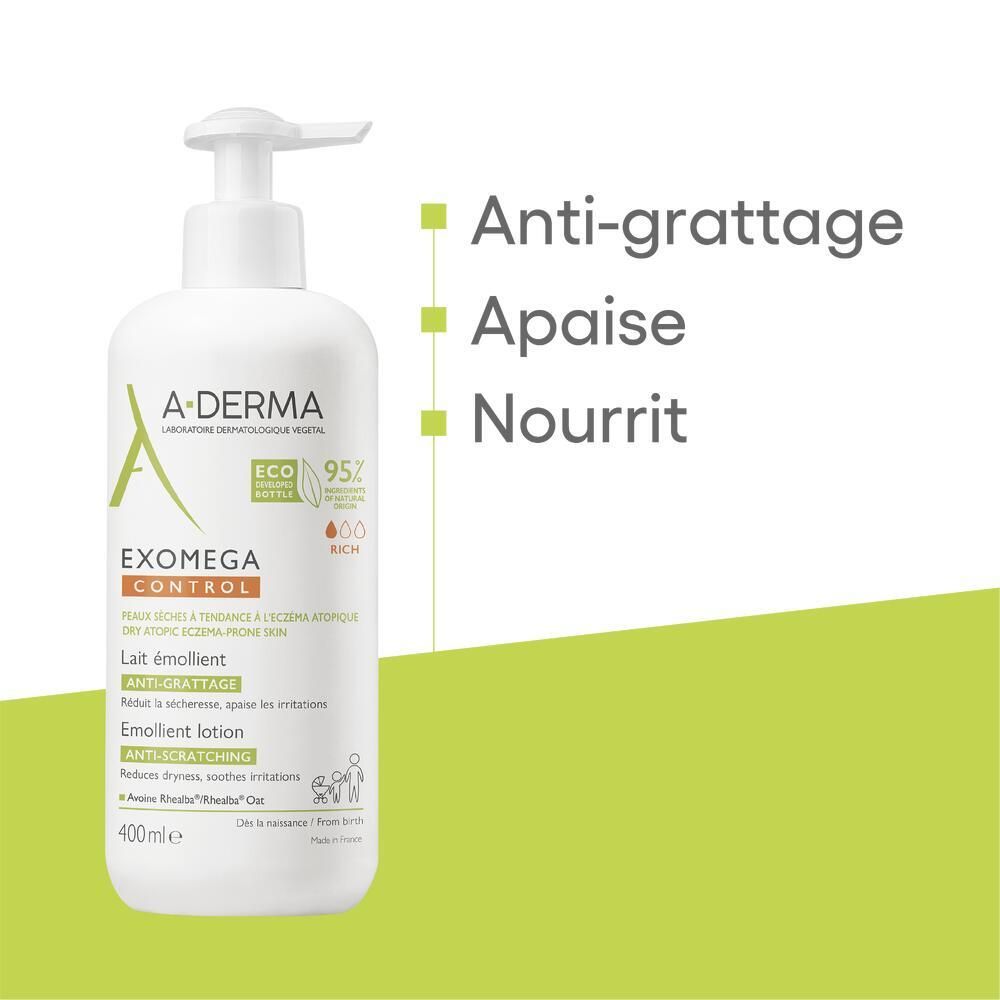 ADERMA EXOMEGA CONTROL LAIT EMOLLIENT ANTIGRATTAGE - Lait émollient antigrattage.  - fl 40