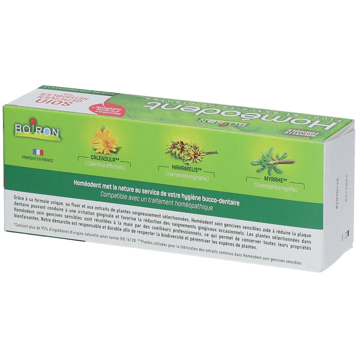 HOMÉODENT SOIN GENCIVES SENSIBLES - Dentifrice fluoré aux extraits de plantes, arôme chlor