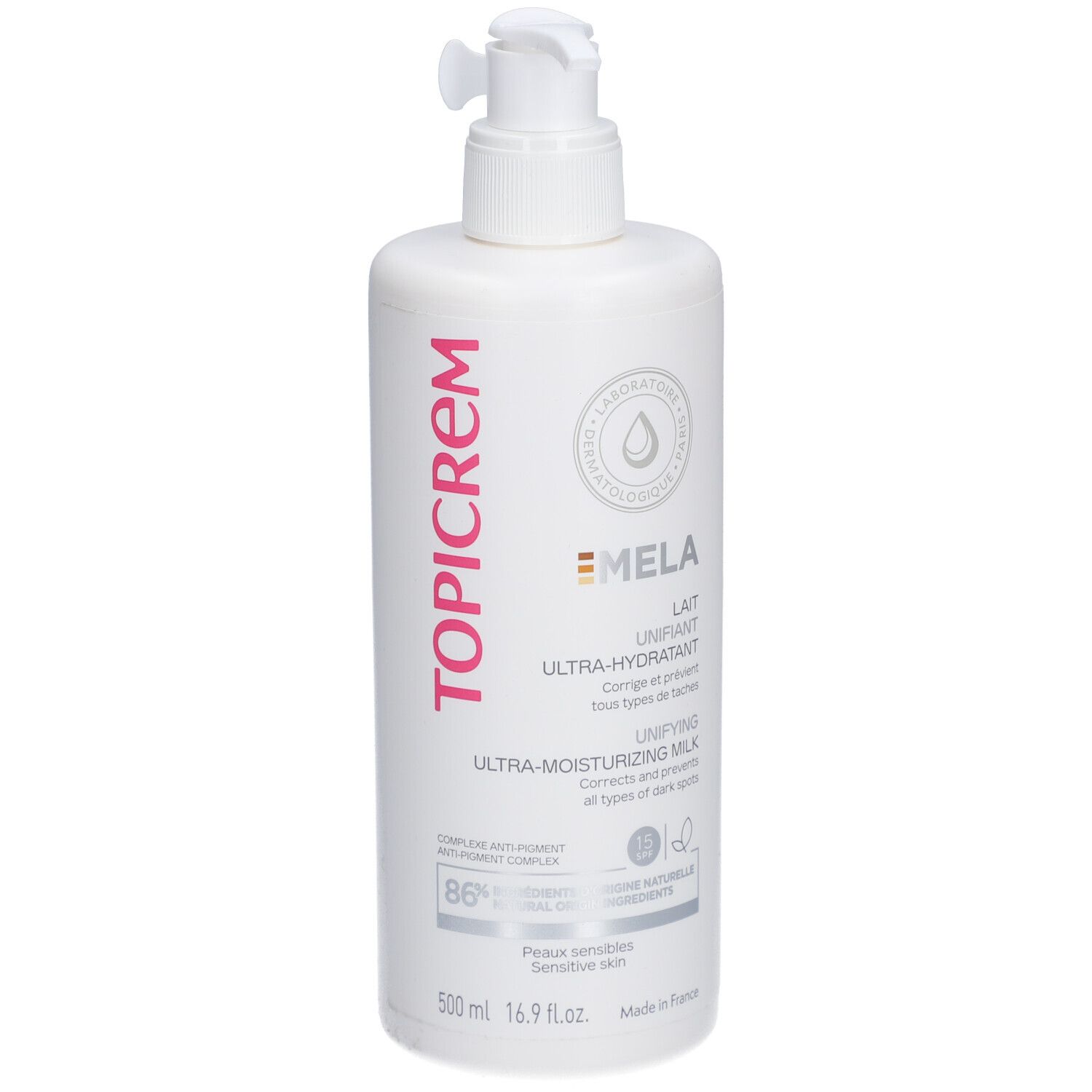 TOPICREM MELA LAIT ECLAIRCISSANT ULTRA HYDRATANT SPF 15 - Lait corporel éclaircissant ultr