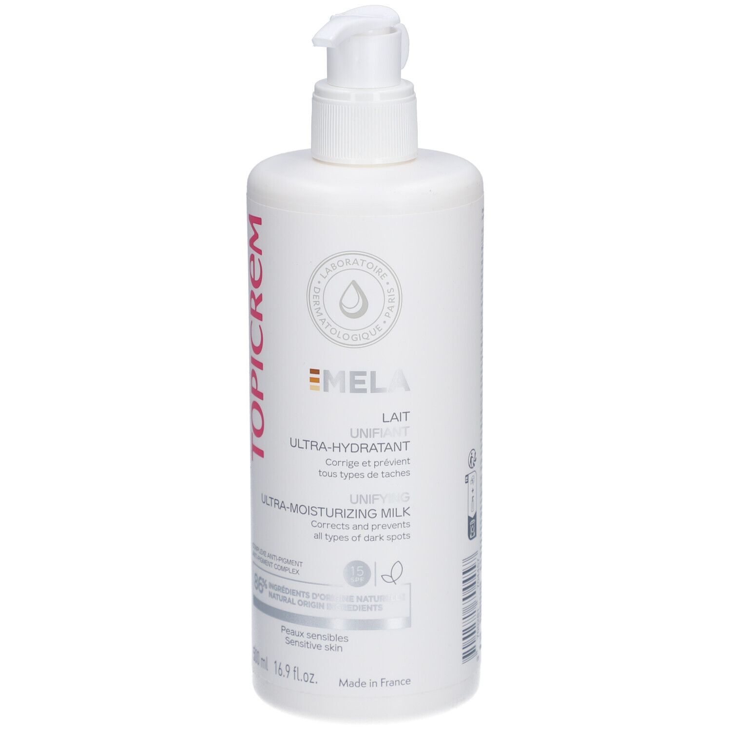 TOPICREM MELA LAIT ECLAIRCISSANT ULTRA HYDRATANT SPF 15 - Lait corporel éclaircissant ultr