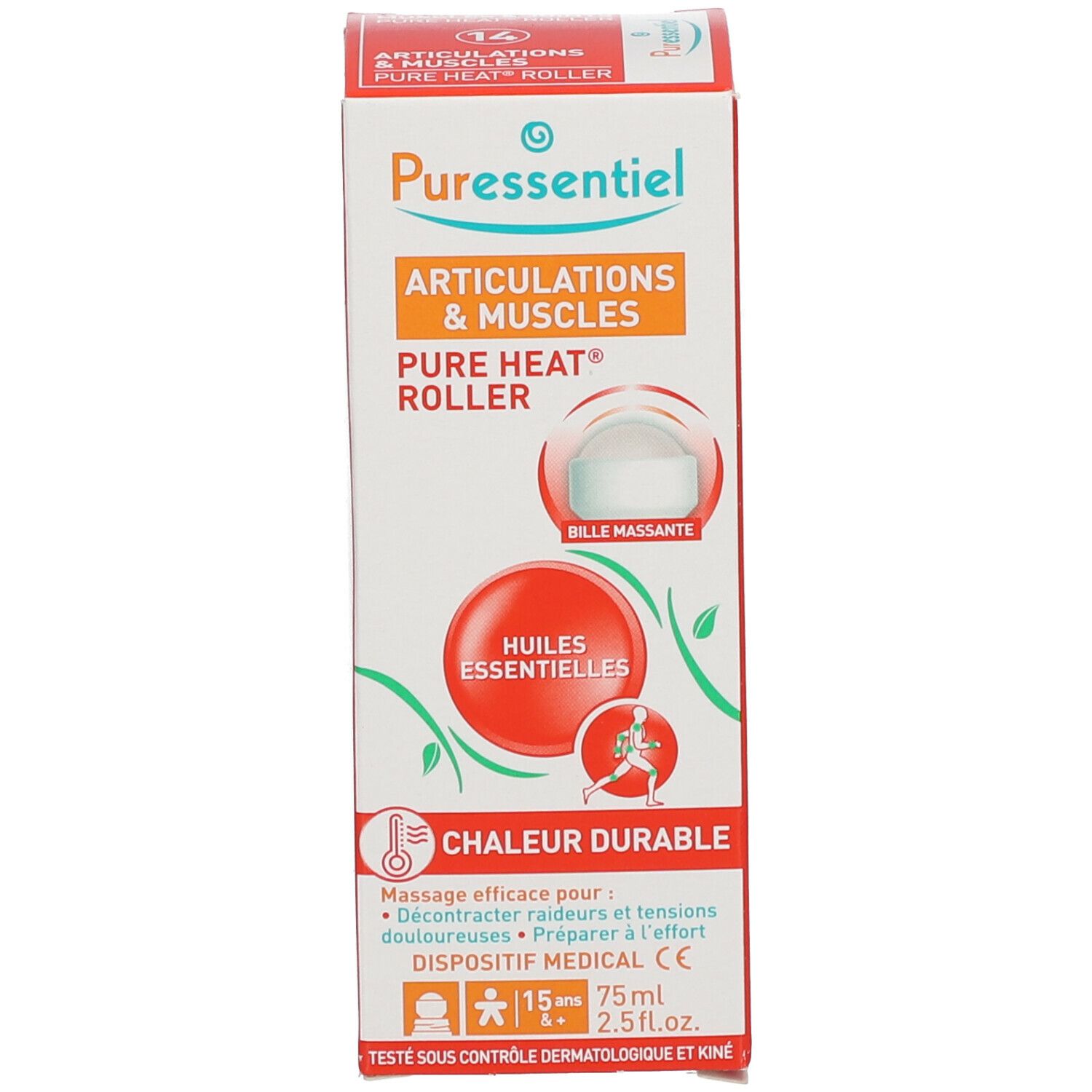 PURESSENTIEL ARTICULATIONS & MUSCLES PURE HEAT ROLLER - Roller aux huiles essentielles, di