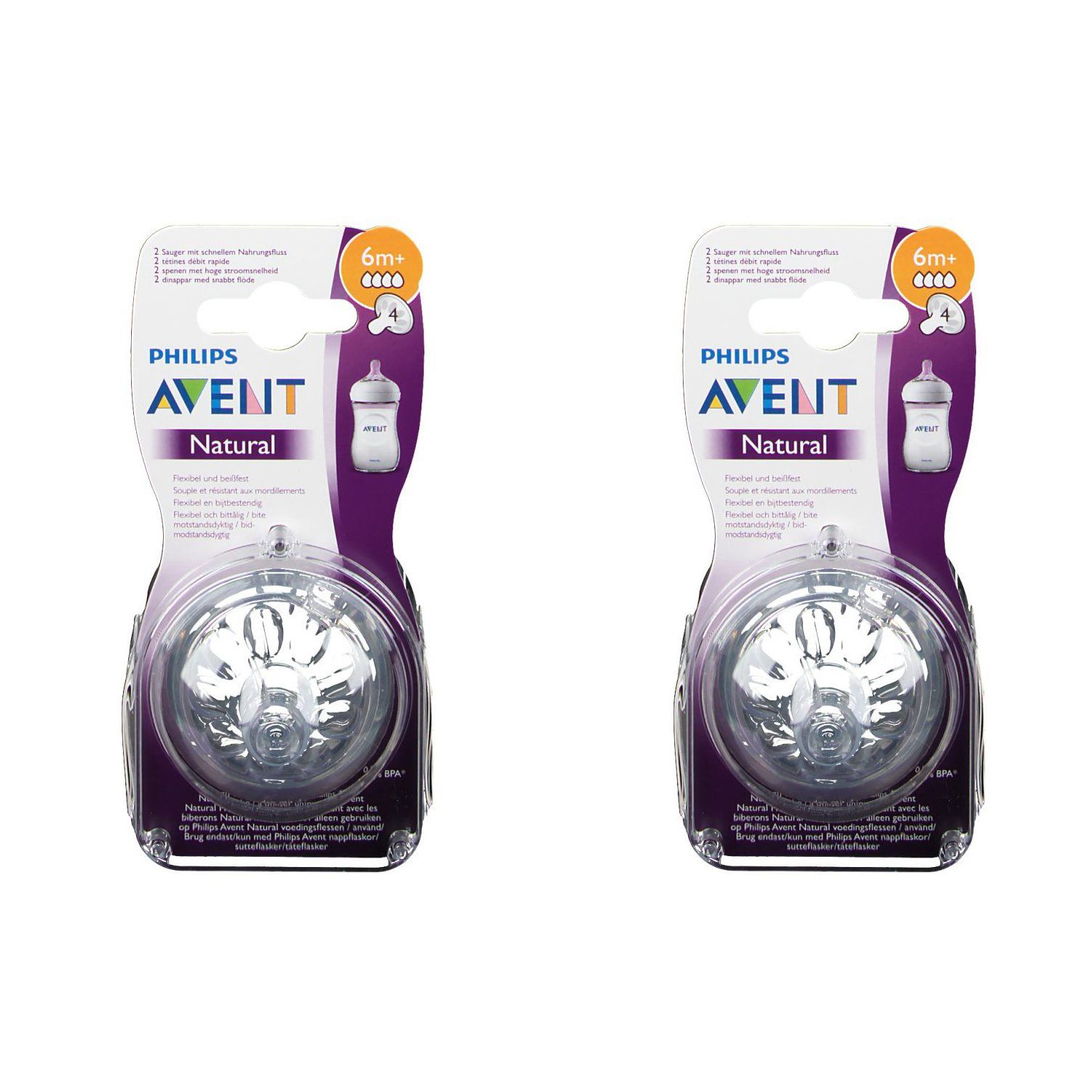 Philips AVENT Natural Tétine 6+ mois x2