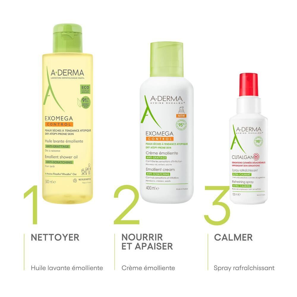 A-DERMA EXOMEGA CONTROL Huile lavante émolliente anti-grattage