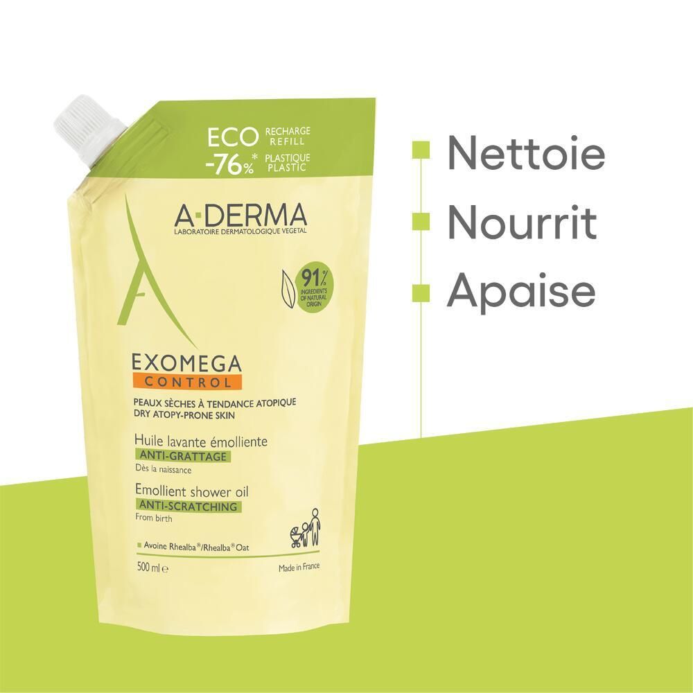 A-DERMA EXOMEGA CONTROL Huile lavante émolliente anti-grattage