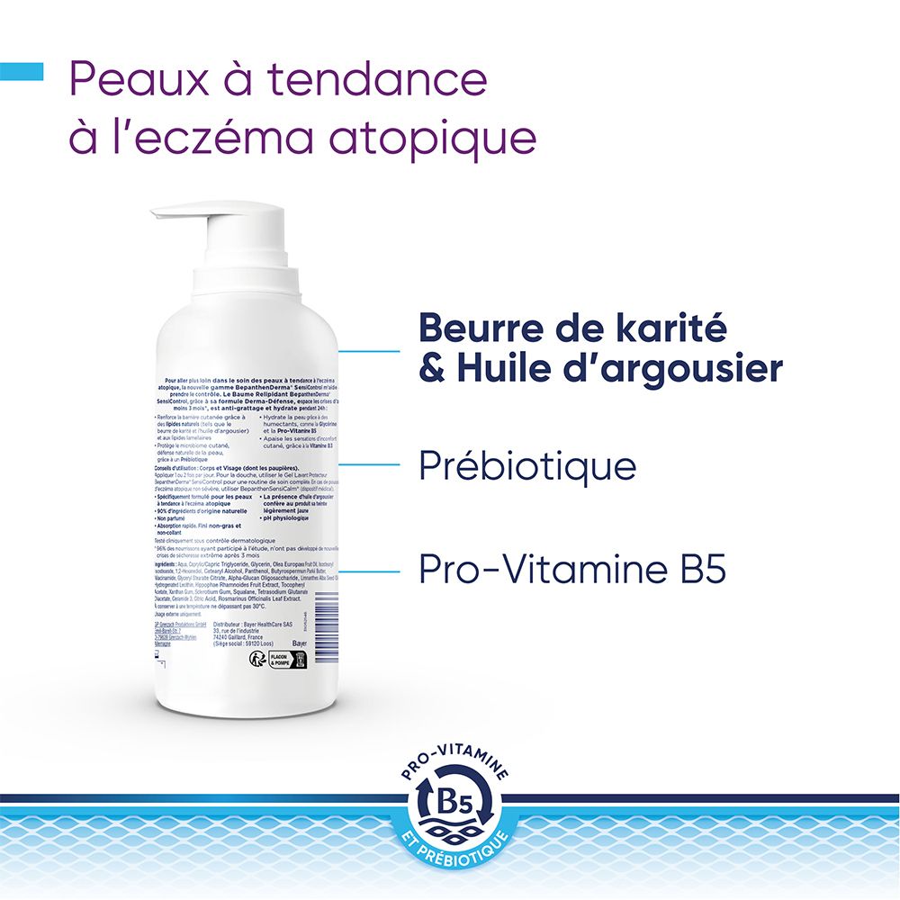 BEPANTHENDERMA SensiControl Baume relipidant - Flacon pompe 400 ml