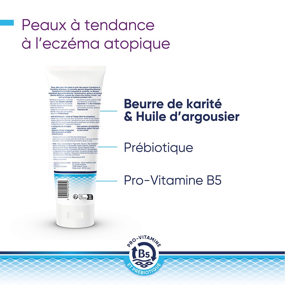 BepanthenDerma SensiControl Baume Relipidant Peaux à tendance à l'eczéma atopique