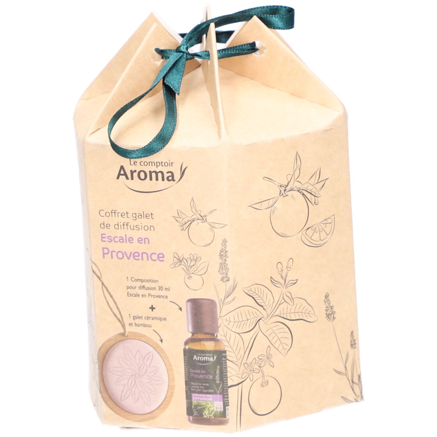Le comptoir Aroma Coffret Galet & Compositie Voor Diffusie Escale En Provence