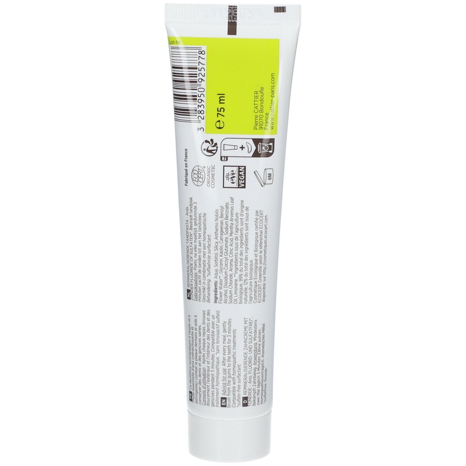 Cattier Toothpaste Fights Dental Plaque
