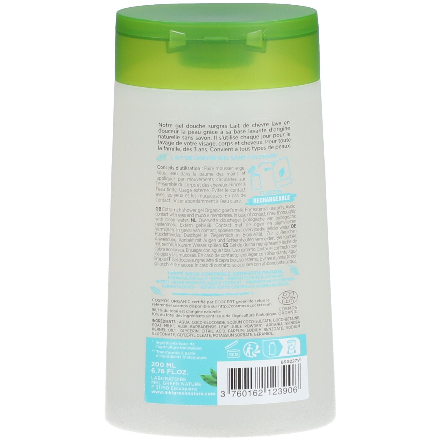 MKL Gel Douche au Lait de Chèvre BIO