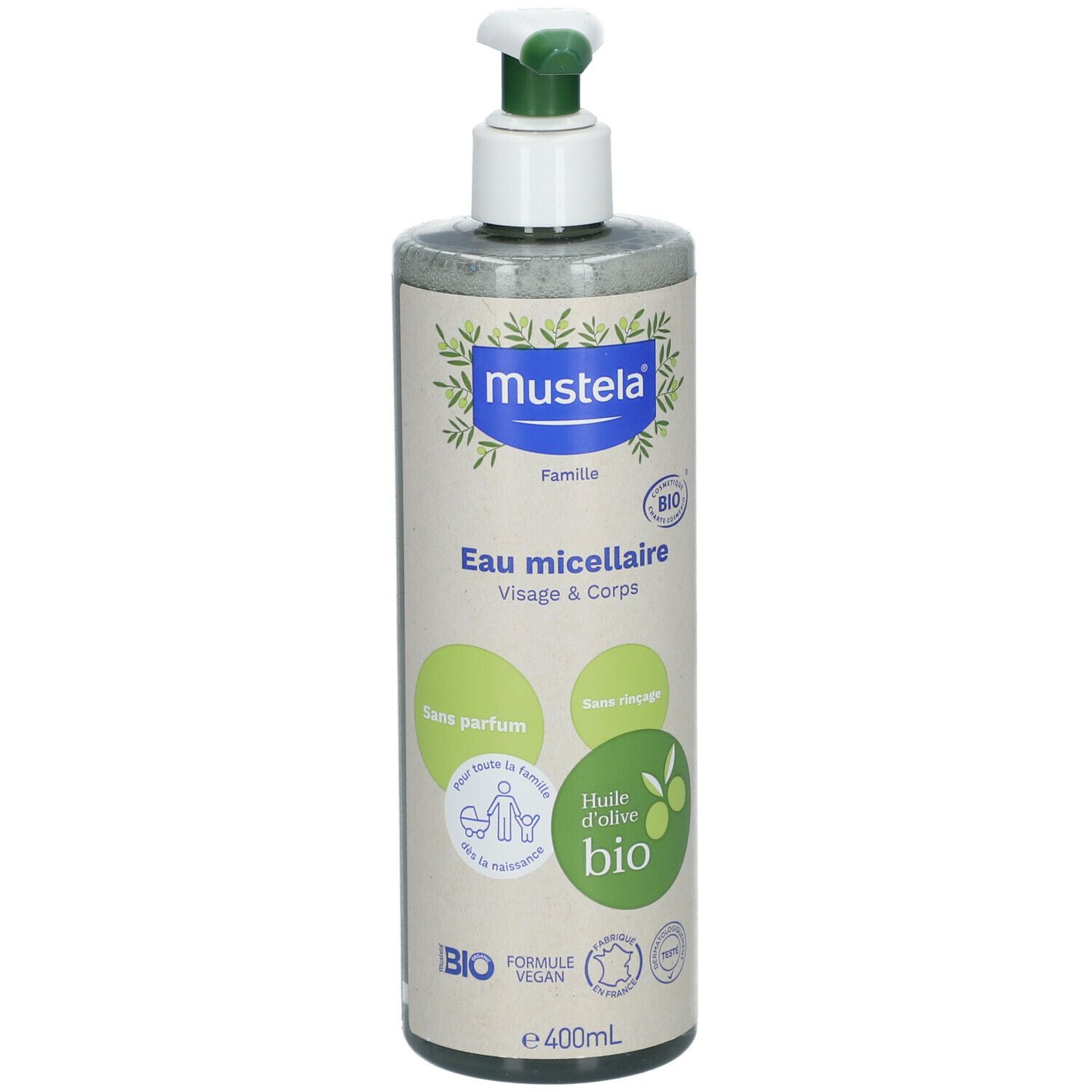 MUSTELA BIO EAU MICEL S/RINC400ML