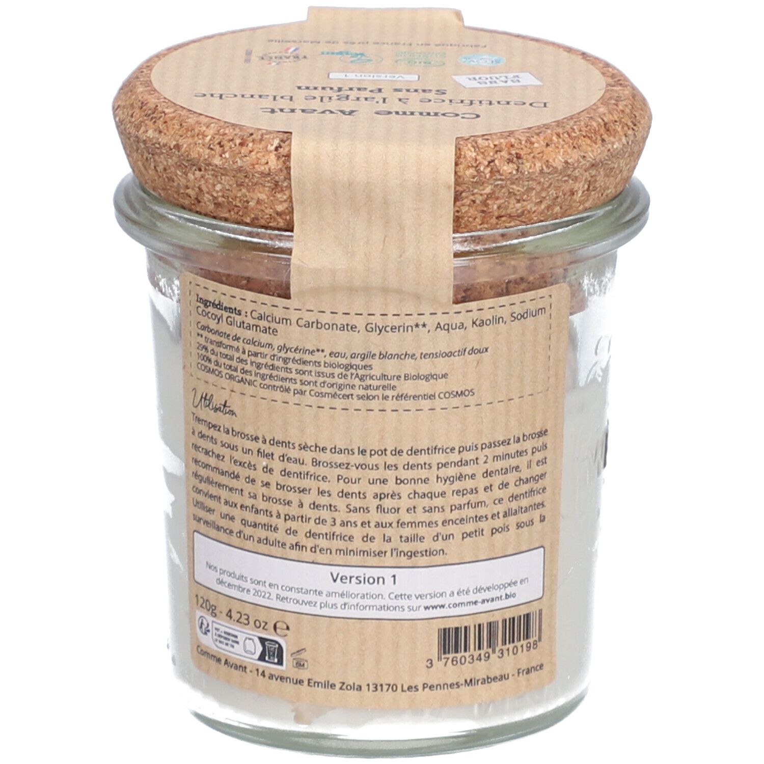 Comme Avant Witte Klei Tandpasta Zonder Smaak