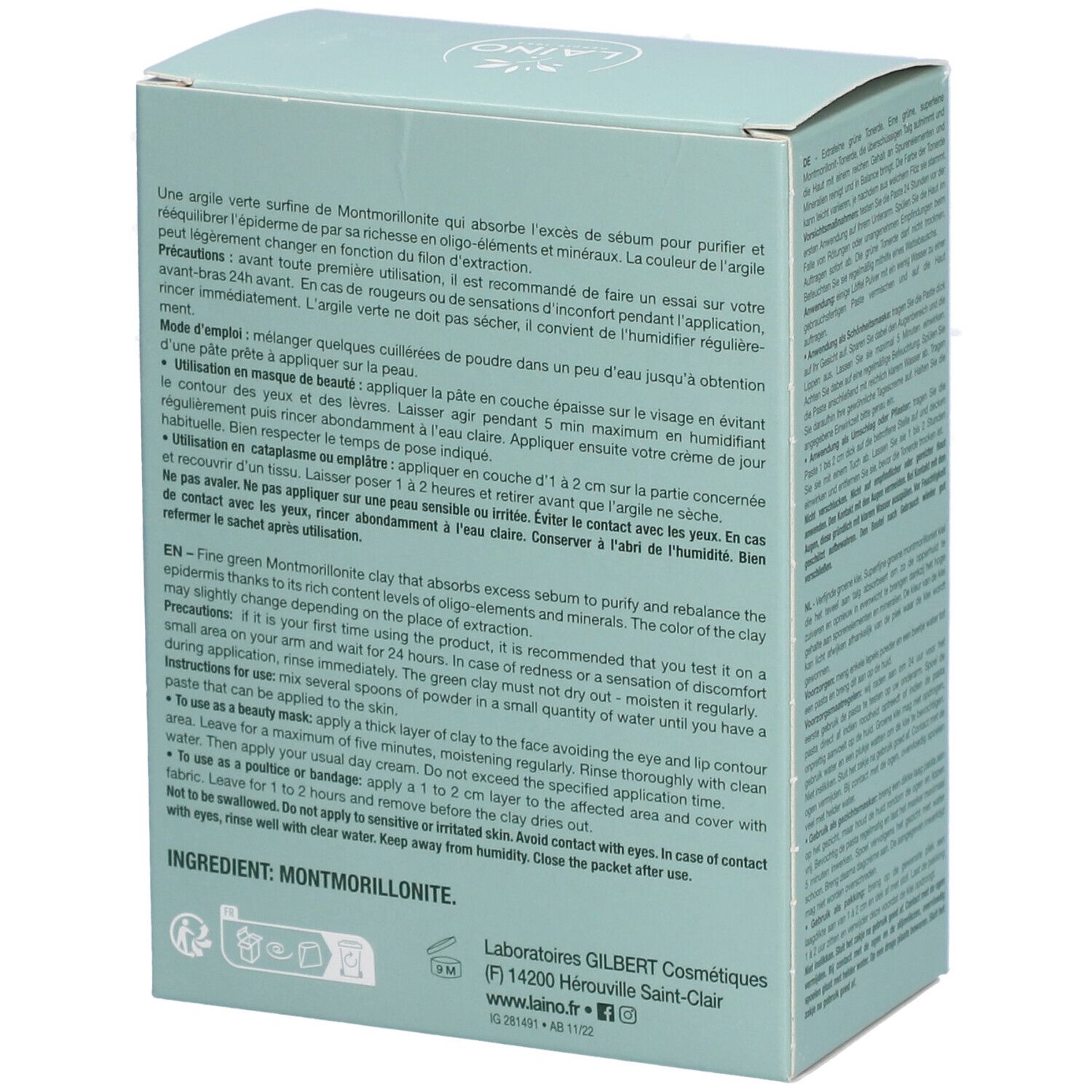 LAINO ARGILE POUDRE SURFINE 300G