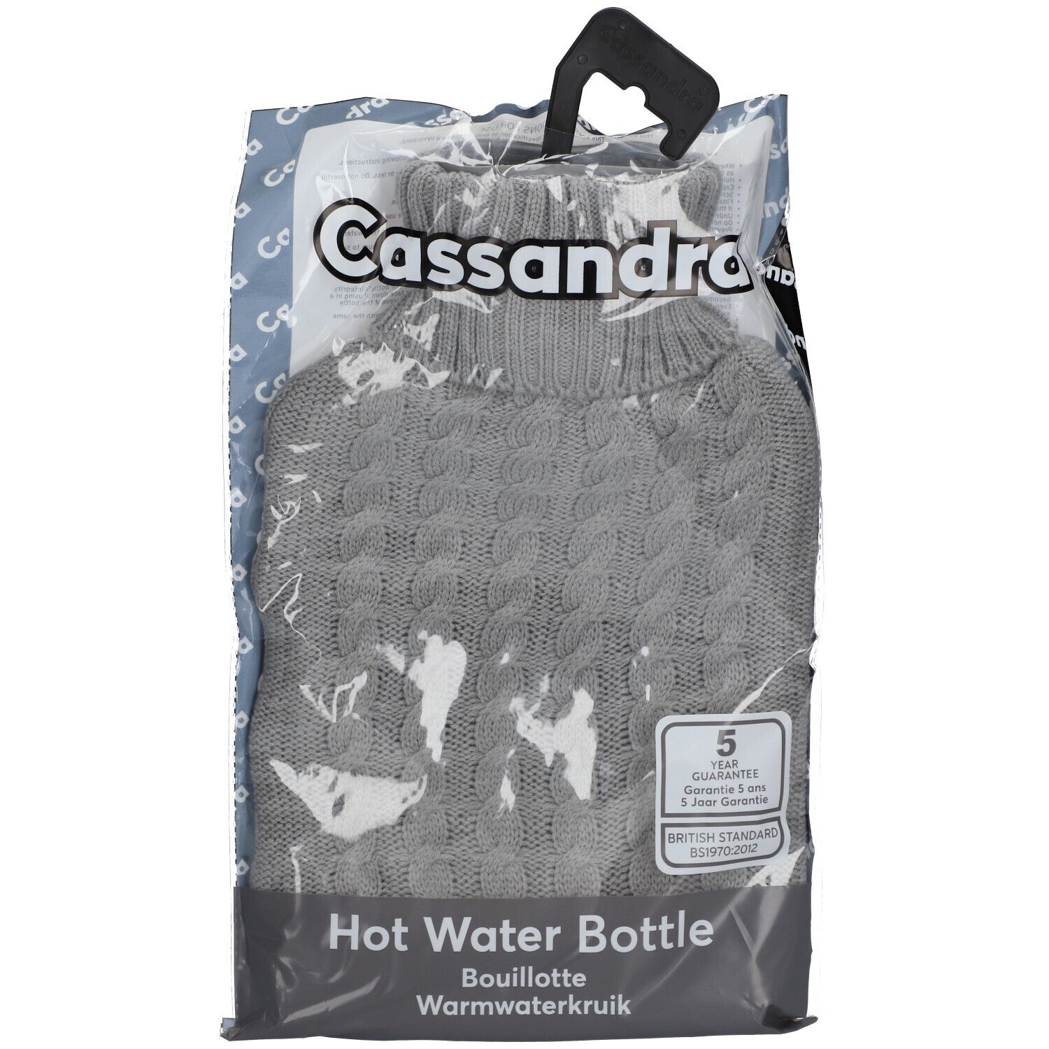 Cassandra Warmwaterkruik Hoes Tricot Grijs 1.8L