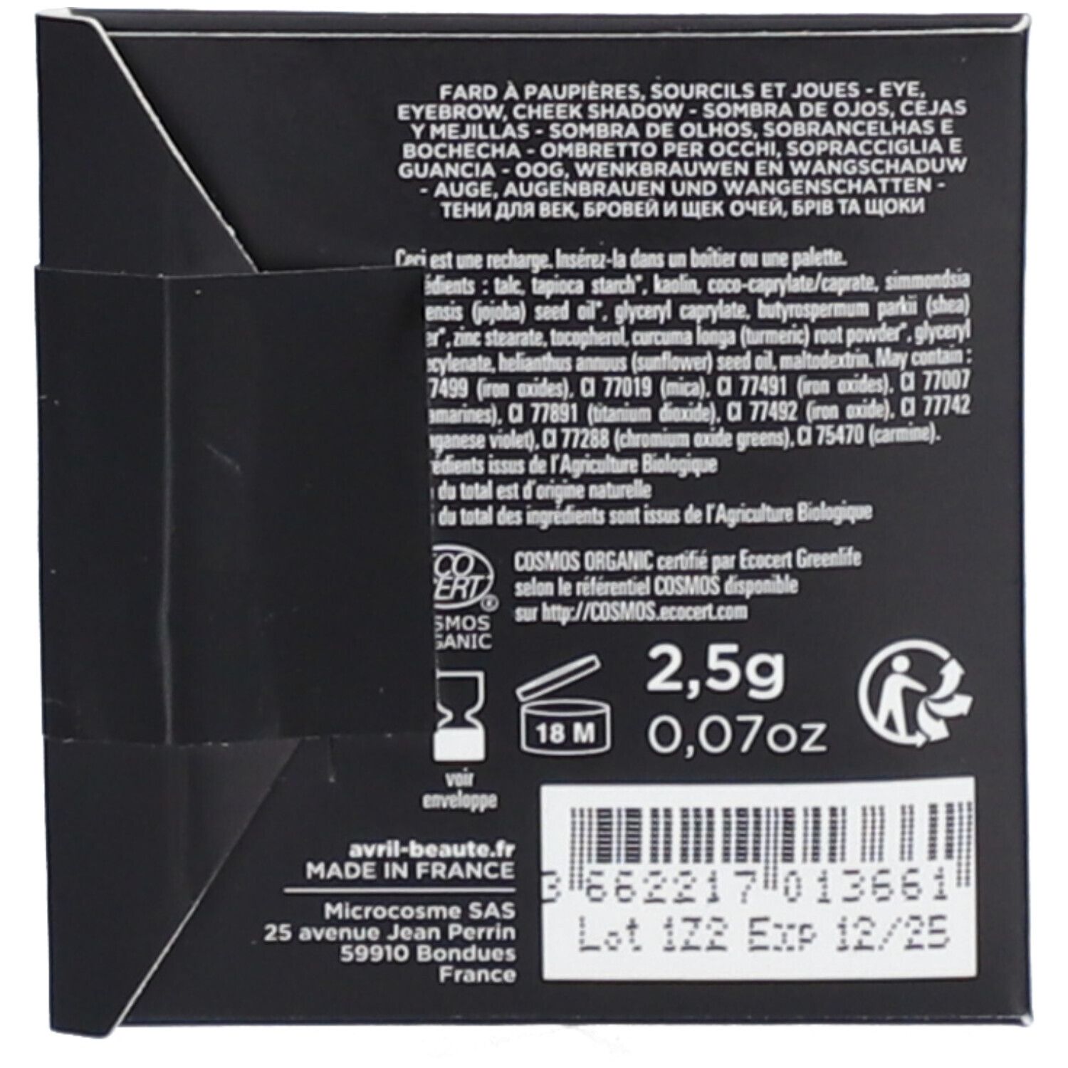 AVRIL Fard Multi-Usage - Noir Ébène Mat