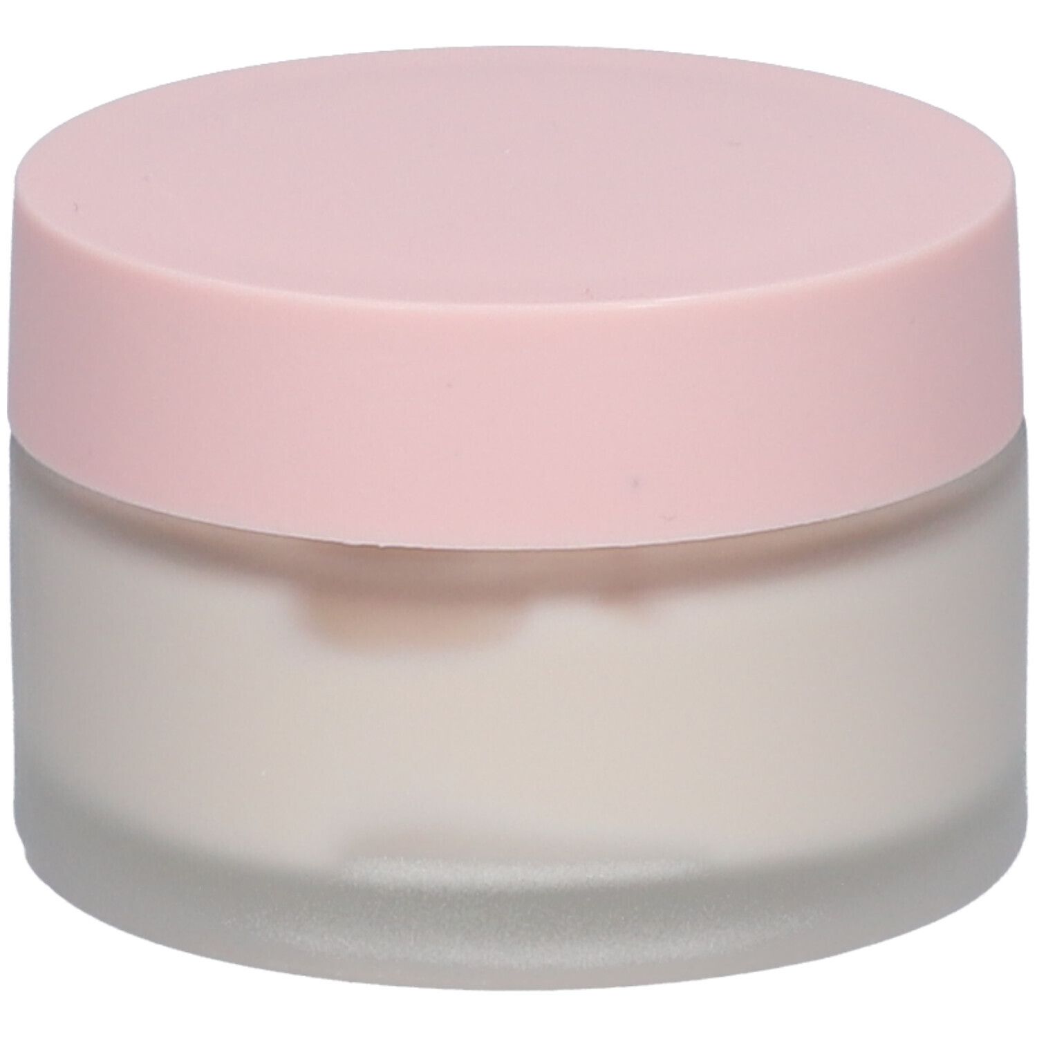 Crèmepot met roze deksel. Opschrift: Coup d'Éclat. Crème-inhoud zichtbaar.