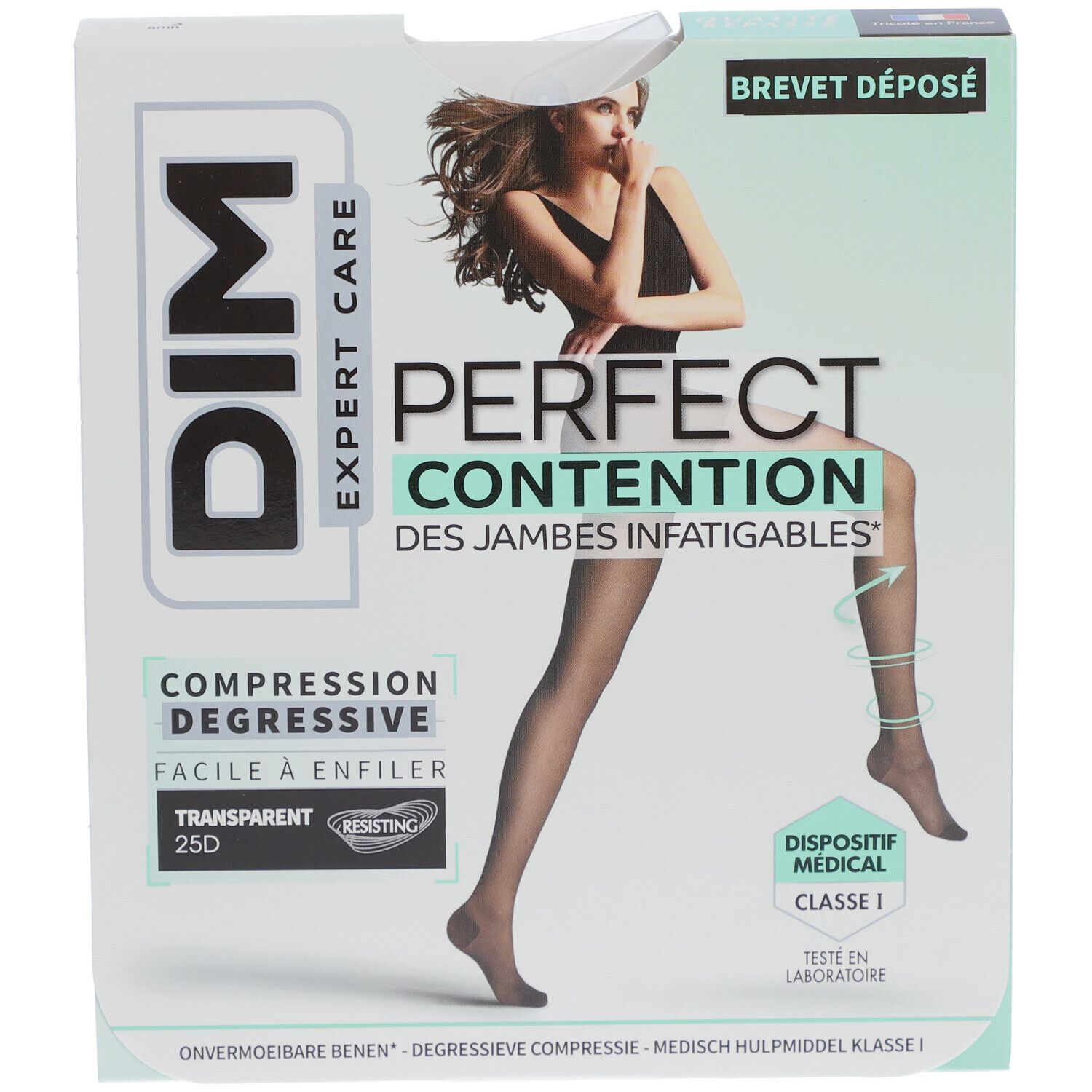 DIM Perfect Contention - Collants transparents 25D - Noir - Taille 3