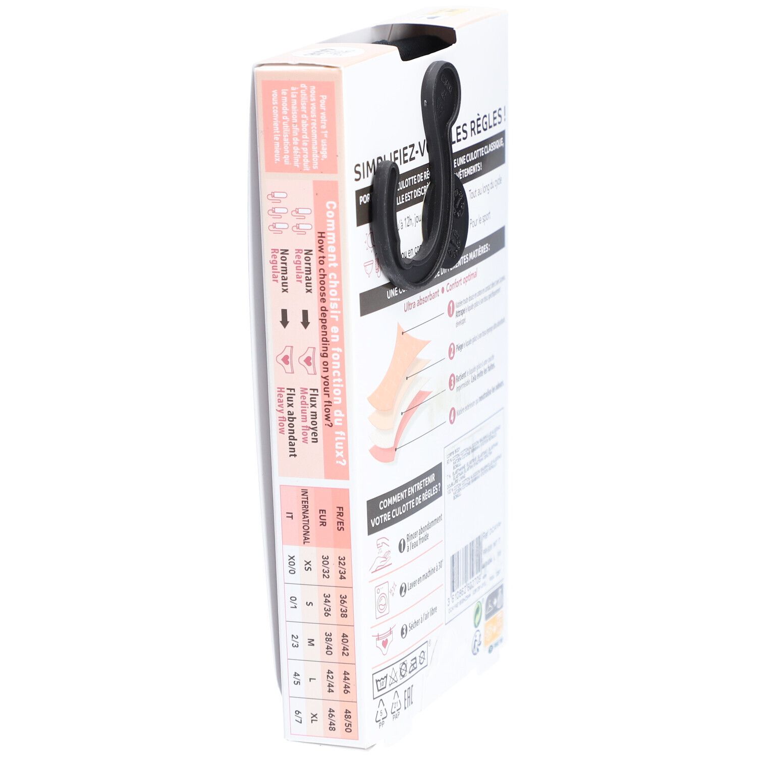DIM Protect Wasbare menstruatieslip | Boxer | Biologisch katoen | Medium flow | 44/46