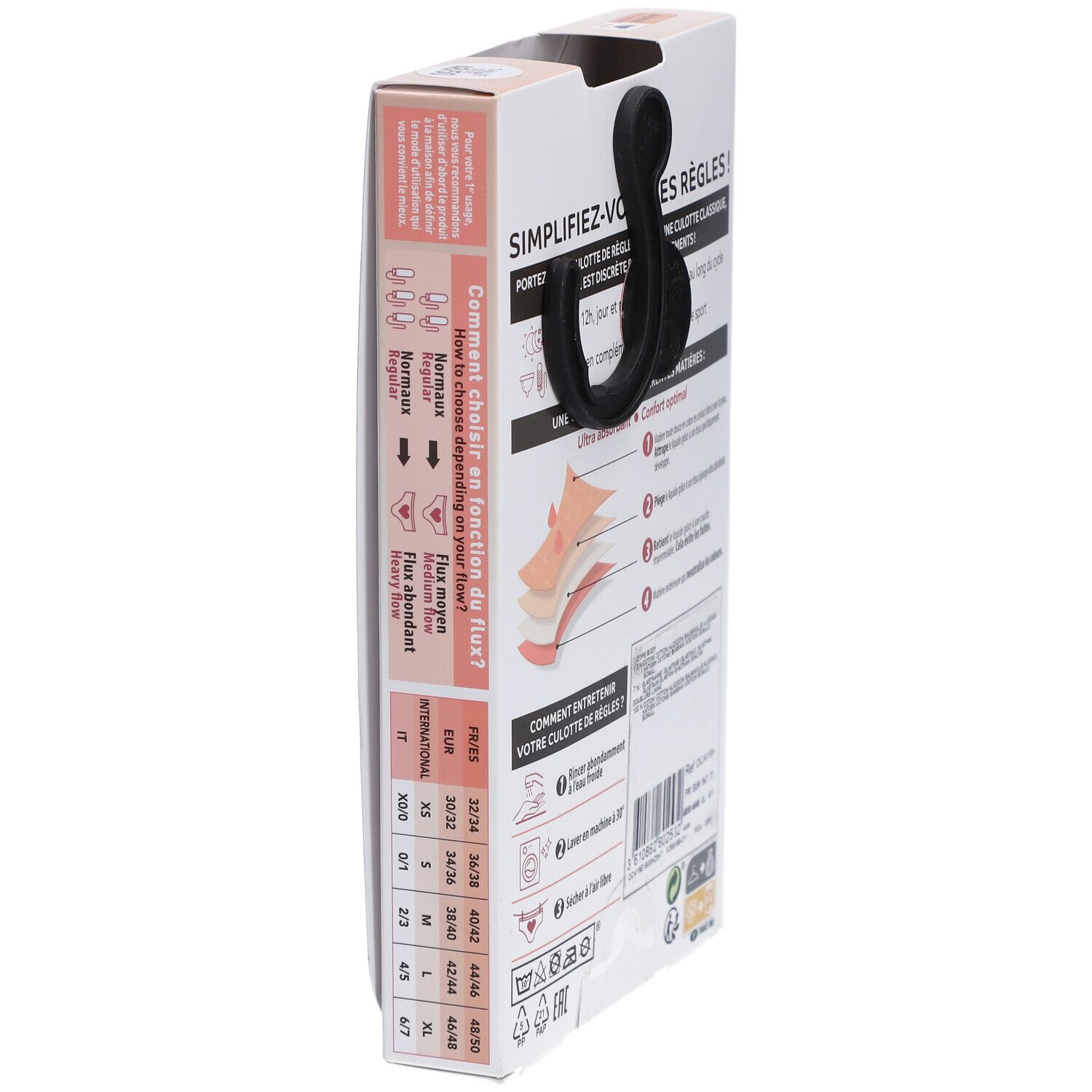 DIM Protect Culotte de règles Lavable - Slip - Coton bio - Flux Abondant - 48/50