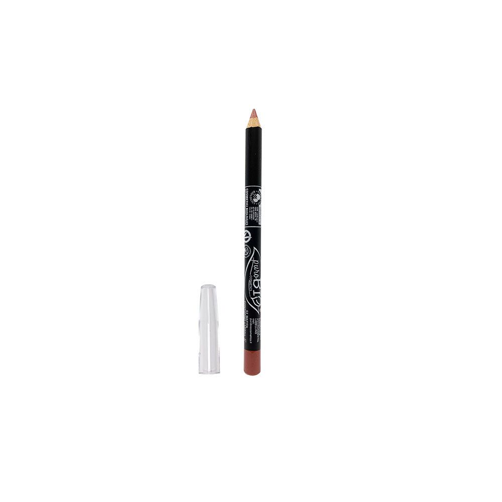 Lipliner met transparante dop. Zichtbaar: merk, kleur. Nude kleurige lipliner, zwarte houder.
