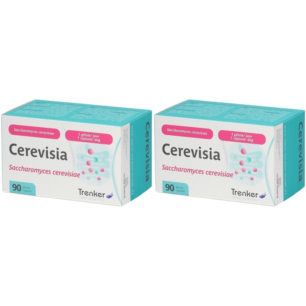Twee dozen Cerevisia. Opschrift: Cerevisia, Saccharomyces cerevisiae, 90. Merk: Trenker.